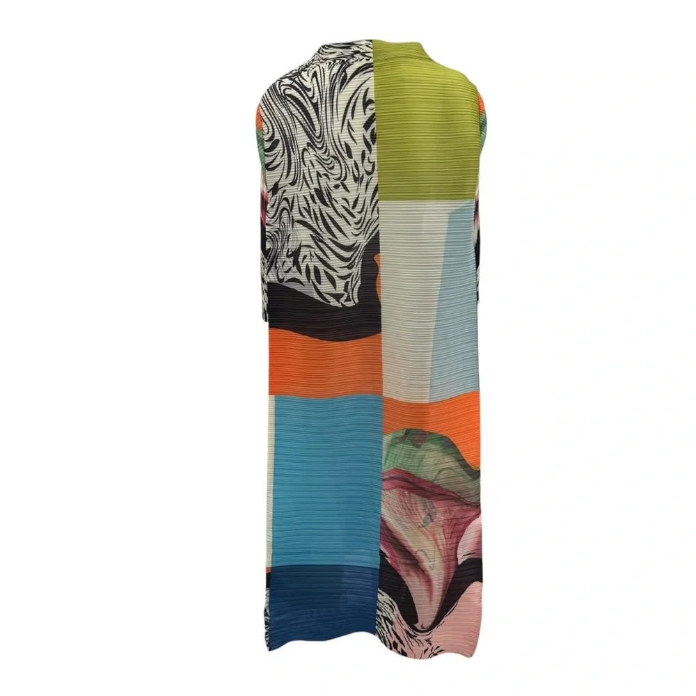 Pleated Colorful Collage One Size Bounce Dress - Picture 5 of 5